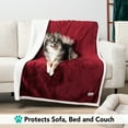 thumbnail image 3 of PetAmi Dog Blanket for Medium Large Dogs, Pet Bed Blanket Cat Puppy Kitten, Fleece Furniture Couch Cover Protector Sofa Car, Soft Sherpa Dog Throw Plush Reversible Washable, 40x60 Maroon Red, 3 of 9