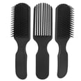 thumbnail image 4 of 3pcs 9 Rows Hair Brush Wide Tooth Lightweight Ergonomic Detangling Brush for All Hair Types Styling, 4 of 15