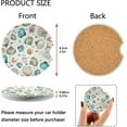 thumbnail image 3 of Seashell Pattern Car Coasters, Set of 2 Non-Slip Coasters with Finger Grooves for Most car interiors, Unisex Home Decor, 3 of 6