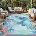thumbnail image 2 of Coastal Jellyfish Blue Outdoor Rug 3x5 Ft - Reversible Patio Rug Outdoor Camping Rugs, Summer Beach Nautical Coral Starfish Indoor Outdoor Area Rugs, Non-Slip Outdoor Carpet Runner for Deck/Porch, 2 of 8