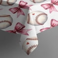 thumbnail image 3 of Pink Baseballs and Bows Pattern Rectangle Tablecloth 60"x84",Waterproof Polyester Rectangle Table Cloth, Wipeable Spillproof Polyester Tablecloth for Dining, Camping, Indoor and Outdoor, 3 of 5