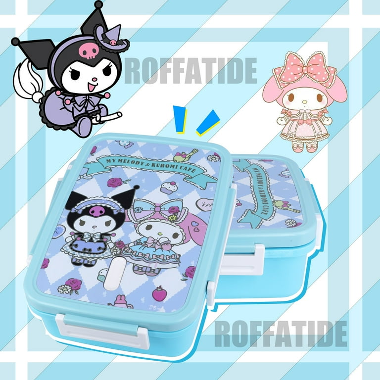 Lunch Box Bento Kawaii 2-in-1 - Design Kuromi, Serratura 4 Punti, 20x13x8cm