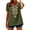 Army Green, variant on Womens Tops Women's Floral Linen Blend Short Sleeve Shirt Embroidered Collar Casual Summer Top Lightweight Breathable Blouse Crew Neck Army Green L
