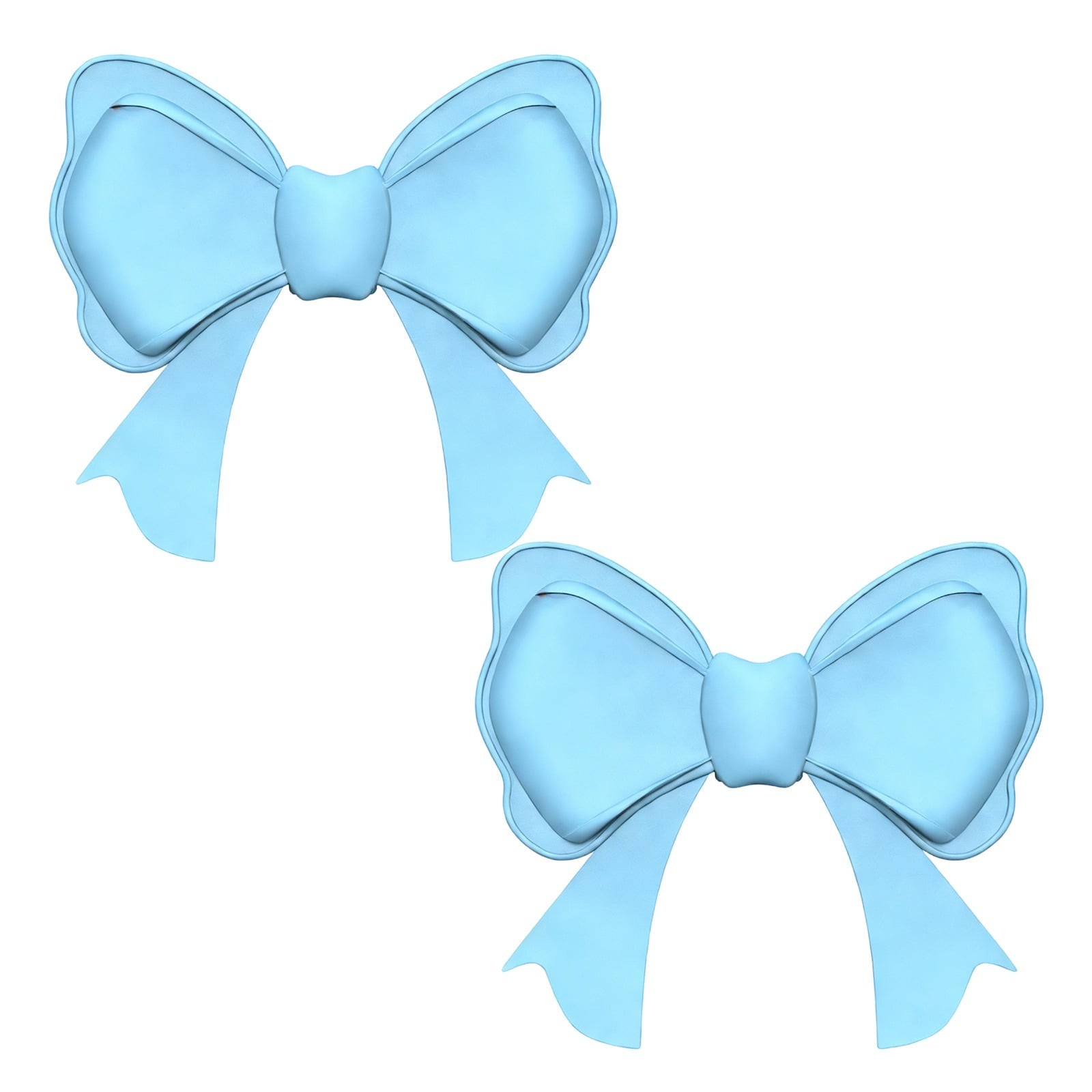 2 Pcs Blue Bow Decor Headphone Bows, Large Cute Earphone Decorations Add Charm, 3.38 in / 86 mm Silicone Headphone Accessories for Girls, Easy to Clean, Birthday Gifts