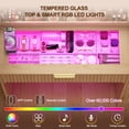 thumbnail image 2 of 42" Makeup Vanity Desk with Selfie Mirror & Lights, Smart RGB Drawer & Velvet Dividers, Glass Top, APP & Remote, Music Sync Lights & Timer, Metal Guard Shelves, Flexible Cabinet, Outlet for Bedroom, 2 of 8