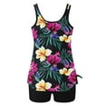 thumbnail image 5 of Women's Printed Tankini Set Modest High Waisted Two Piece Swimwear Strappy Back Coverage Swim Dress Tummy Control for Resort & Hot Spring, 5 of 6