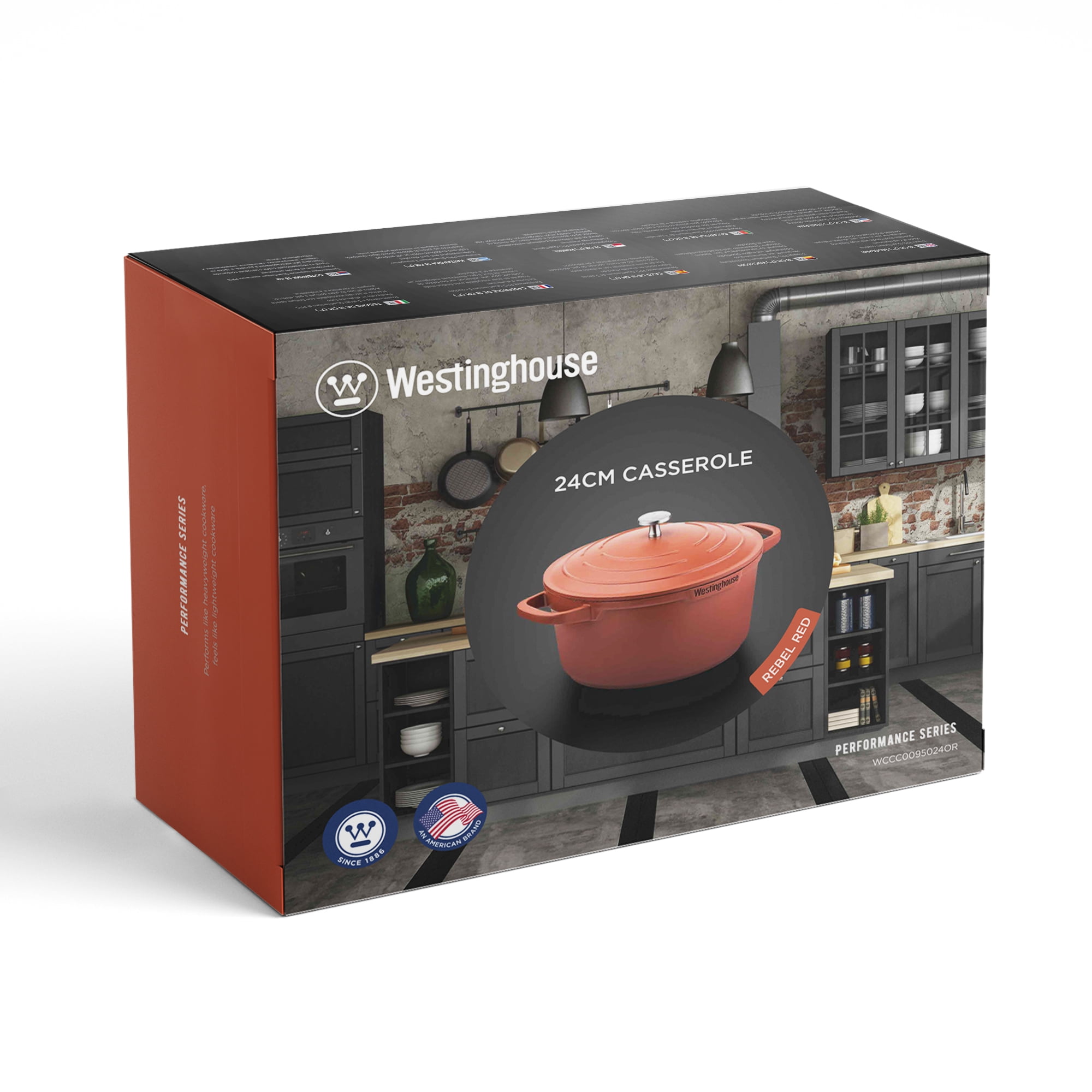 Westinghouse Performance Series Casserole Induction - 24cm Casserole - Oven  Suitable - Red