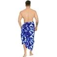 thumbnail image 2 of LA LEELA Men's Pareo Swim Trunk Swimwear Sarong Beach Wrap One Size Cobalt, Stripe Summer Vacation Party, 2 of 4
