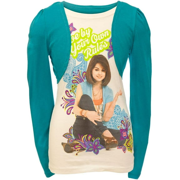 Wizards Of Waverly Place - Bohemian Garden Girls Youth 2fer Long Sleeve T-Shirt - X-Large