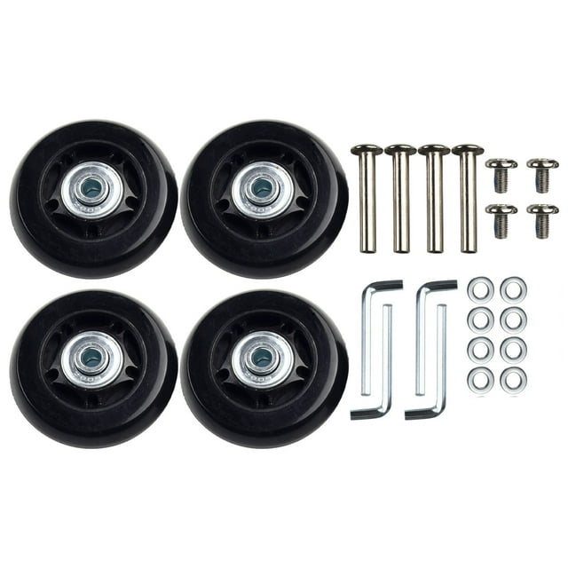 4 Pcs Roues de Bagages Remplacement Roues de Valise Réparation de Patins à Roulettes