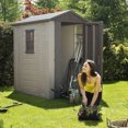 thumbnail image 3 of Keter Factor 4 x 6 Foot Outdoor Garden Tool Storage Shed with Window, Brown, 3 of 12