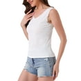 thumbnail image 4 of INSPIRE CHIC Women's Easter Camisole Lacework Trim Modal Tank Tops Ruched Ribbed Knit V Neck Sleeveless Undershirt Cami Crop L White, 4 of 6