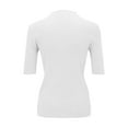 thumbnail image 6 of Women's Short Sleeve Mock Neck Sweater Top Turtleneck Dressy Pullover Knit Shirt White XXL, 6 of 9