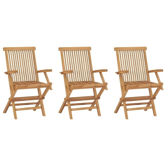 vidaXL 2/3x Solid Teak Wood Folding Chairs Garden Outdoor Wooden Furniture