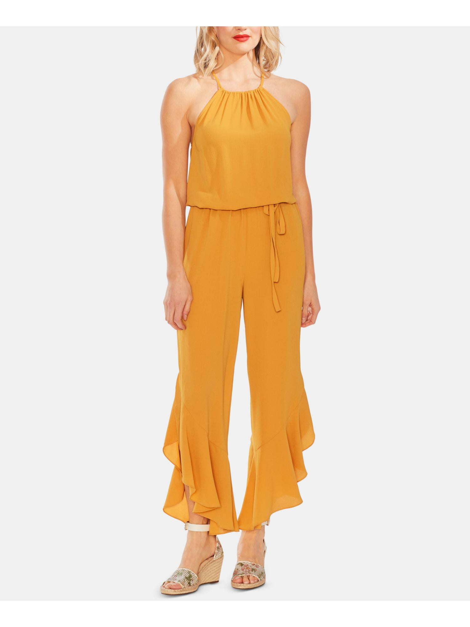 vince camuto orange jumpsuit