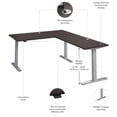 thumbnail image 3 of Scranton & Co Engineered Wood 60W L-Shaped Standing Desk in Storm Gray, 3 of 7