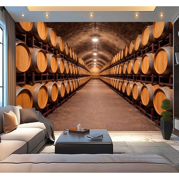 Peel and Stick Wallpaper Waterproof Underground Wine Cellar Wall Mural Decor Self Adhesive and Removable 100in x 144in