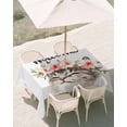 thumbnail image 3 of 52x70 Inch Outdoor Tablecloth with Umbrella Hole Zipper Rectangle Cat Flower Rectangular Tablecloths Outside Waterproof Spring Cute Idyllic Animal Garland Floral Patio Table Cover for Picnic Party, 3 of 8