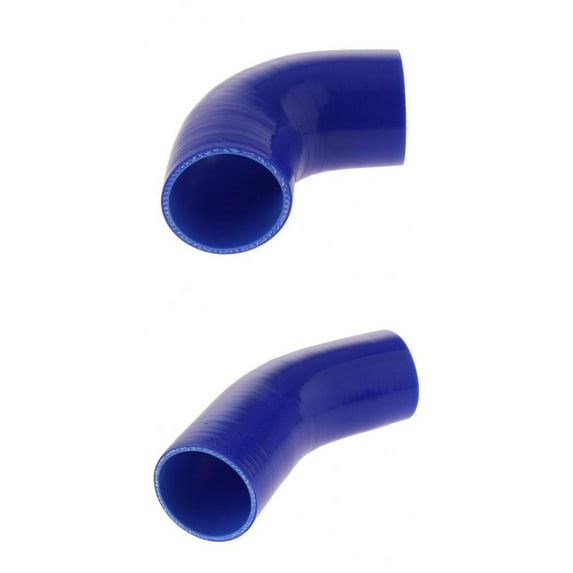 45 & 90 Degree 2Pcs Silicone High Temperature 4-ply Reinforced 63mm Elbow Coupler Hose, 100 PSI Pressure Blue