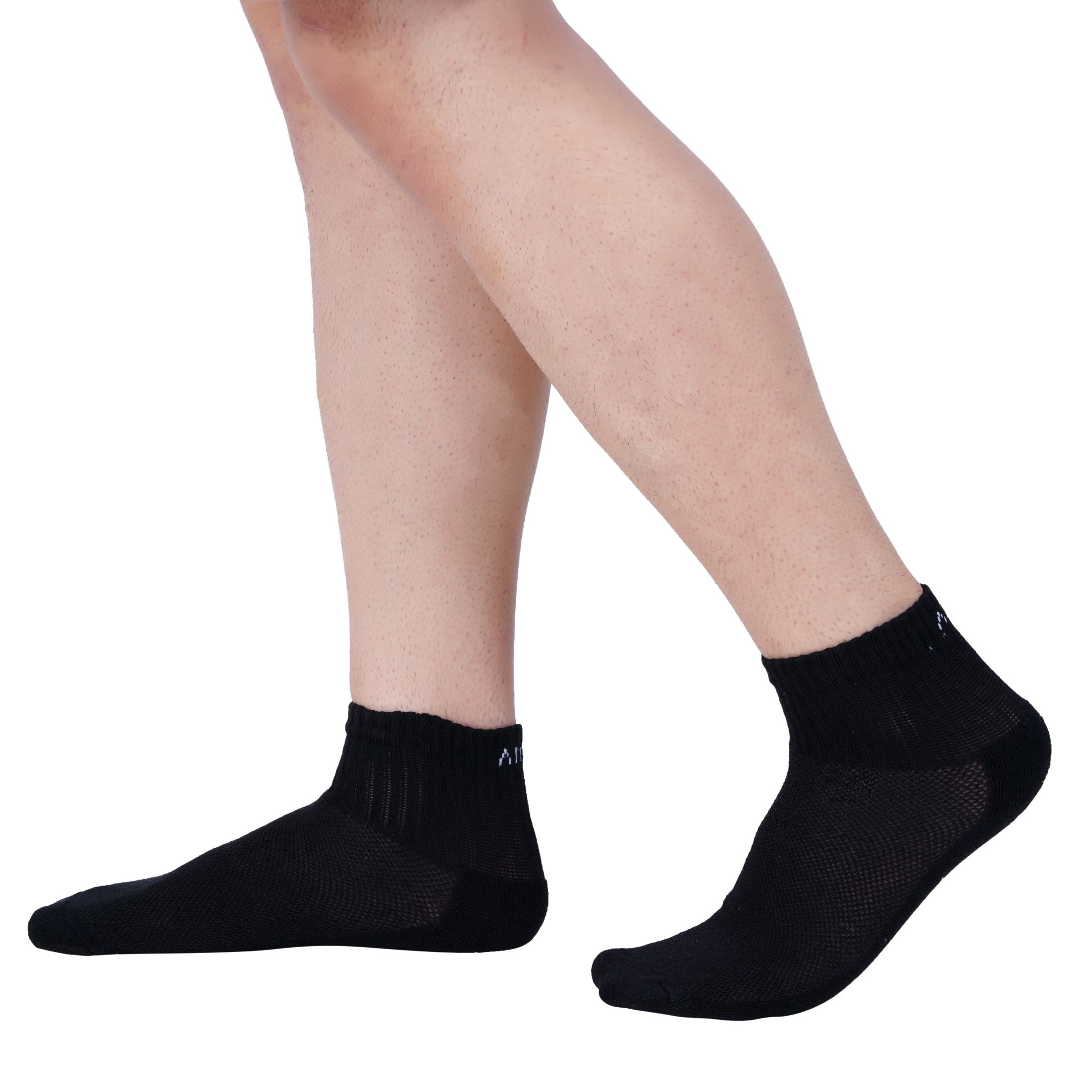 AirGarb Cushioned High Ankle Socks for Men and Women Made with Cotton & Spandex Free Size - HA12-P6BL6 (Pack of 12)