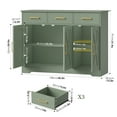 thumbnail image 2 of Homfa 42.5'' Kitchen Buffet Sideboard Cabinet, 3 Drawers Farmhouse Coffee Bar Storage Cabinet with Adjustable Shelf, Green, 2 of 7