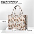 thumbnail image 3 of Large Capacity Tote Bag,Beige Highland Cow Boot Flower Pattern Handbag Fashion Luxury Tote Bag,15.7"x13"x 5.1" Inches,Laptop Compatible, 3 of 6