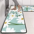 thumbnail image 2 of Kitchen Rugs Sets Of 2,Teal Daisy Flower White Blooms Pattern Anti Fatigue Kitchen Mat Rugs Non Slip Washable,Decorative Kitchen Floor Mats for Kitchen,Sink,Laundry,17"x47"+17"x47", 2 of 5
