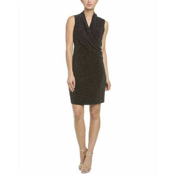 Marc New York womens Black Surplice Mini Dress, s