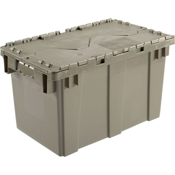 Global Industrial Plastic Attached Lid Shipping & Storage Container 22-3/8""Lx13