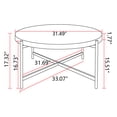 thumbnail image 2 of Historyli Go5H 33" Coffee Table Modern Thread Design Round Coffee Table , MDF Table Top With Cross Legs Metal Base For Home, Office, Waiting Room, Living Room, 2 of 9