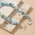 thumbnail image 2 of Natural Larimar Beaded Bracelets with Alloy Toggle Clasps Heart 8-1/4 inch(20.8cm), 2 of 8