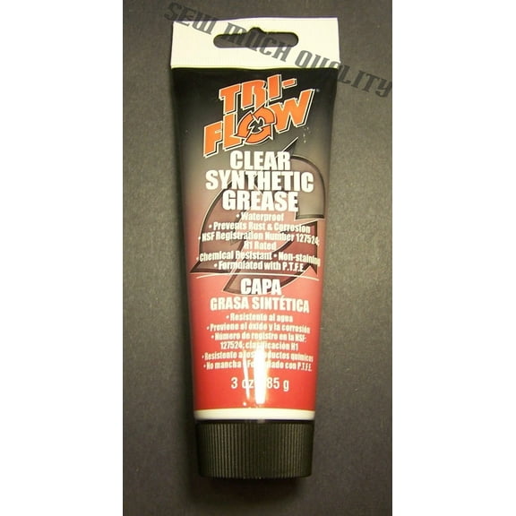 GREASE Tri-Flow 3oz. Tube Clear Synthetic Lubricant Sewing Machine Gears Parts supplier:sew_much_quality