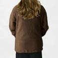 thumbnail image 5 of Htigea Womens Winter Sherpa Fleece Button Jacket Coat Loose Long Sleeve Outwear Today Sales Brown,L, 5 of 6