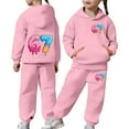 thumbnail image 5 of BUWTTED Girls Activewear Jogger Sets - 2 Piece 67 Print 6 7 Ice Cream Drip Graphic Pullover Hoodie Sweatshirt Sweatpants Sweatsuit Outfits ZB Pink Sizes 8-9 Y, 5 of 9