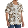 thumbnail image 2 of Honeii leaf Moose fox owls tree for Men's Short-Sleeved Button-Up Collared Shirt Featuring A Pocket, Perfect for Beach Vacations, And Travel Adventures.-4X-Large, 2 of 5