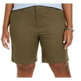 thumbnail image 2 of TOMMY HILFIGER Womens Green Stretch Pocketed Zippered Mid-rise Regular Fit Bermuda Shorts Plus 22W, 2 of 3