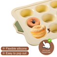 thumbnail image 2 of Molde de silicona para muffins - Moldes para muffins antiadherentes 12 piezas, molde de silicona para cupcakes Moldes de silicona antiadherentes ideales para hacer muffins (beige), 2 of 5