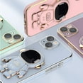 thumbnail image 6 of Cute Stereo Astronaut Stand Phone Case for iPhone 13 12 11 Pro Max Mini X XS XR 7 8 Plus, Lens Protection Stylish Back Cover(Black,13 Mini), 6 of 7