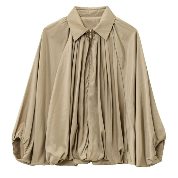 Chaqueta Talakeno Puffed Bomber para mujer, color caqui, talla M