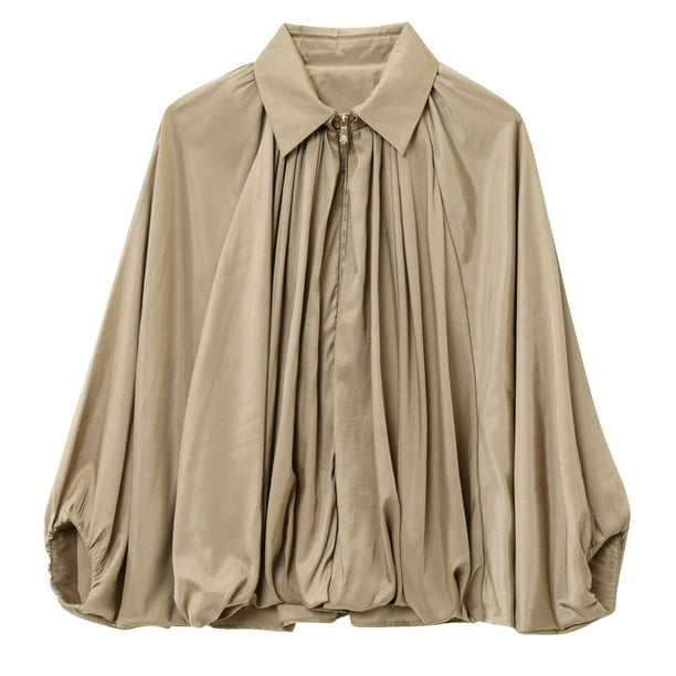 Chaqueta Talakeno Puffed Bomber para mujer, color caqui, talla M