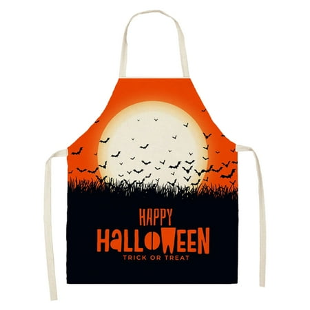 

Clearance! NQWZTIU Halloween Cooking Apron Halloween Party Decorations Apron Scary Monster Face Bats Baking BBQ Apron Adjustable Kitchen Aprons For Women Men for Thanksgiving Halloween Home Decor