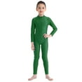 thumbnail image 4 of YONGHS Kids Girls Zipper Back Full Body Gymnastics Jumpsuit Unitard Bodysuit Dancewear Green 3-4, 4 of 7