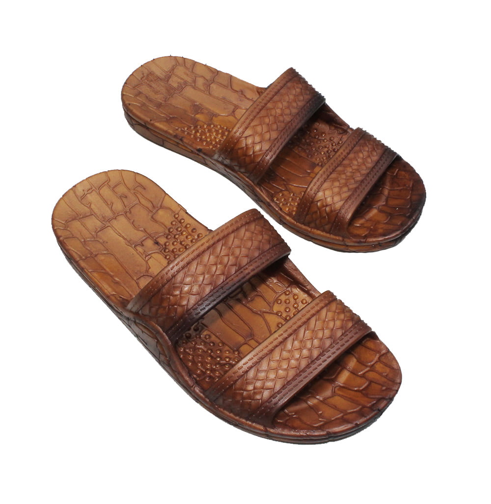 8 Brown Rubber Double Strap Jesus Style Imperial Brand Sandals Unisex Sandal for Men Women and Teens 