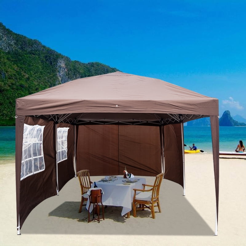 Kepooman 3 x 6m Instant Gazebo Tent, Right Angle Folding Shed with Two Windows, Practical Waterproof Folding Outdoor Canopy Shelter, Dark Coffee, Four Sides Kepooman 3 x 6m Instant Gazebo Tent, Right Angle Folding Shed with Two Windows, Practical Waterproof Folding Outdoor Canopy Shelter, Dark Coffee, Four Sides