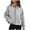 Gray, variant on Brondbend Womens Full Zip Pullover Hoodies for Women Fashion Solid Color Long Sleeve Sweatshirt with Pocket Casual Basic Fit Fall Winter New 2025 Lightweight Outerwear Comfortable