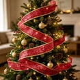 thumbnail image 6 of BSJJY 354" Bright Red Sparkly Christmas Ribbon, Glitter-Coated Plastic with Flexible Structure, Easy to Cut into Desired Length, Perfect for Gift Wrapping, Wreath Decor, or Festive DIY Projects, 6 of 6