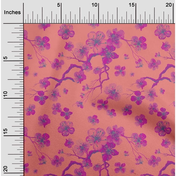 oneOone Cotton Cambric Yellow Fabric Flower Artistic Sewing Craft Projects Fabric Prints By Yard 56 Inch Wide