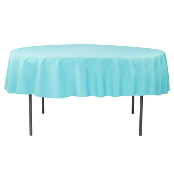1 Pc, Polyester 90" Round Tablecloth - Aqua Blue For Weddings, Trade Shows, Showrooms, Events
