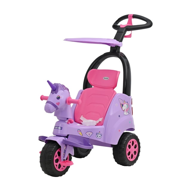 Triciclo Push Car Prinsel Super Trike Unicornio 2 En 1 Morado