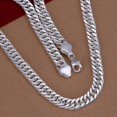 thumbnail image 2 of Nueva joyería de moda, collar con colgante de gota de plata de ley 925 en todo el lado, regalo unisex para hombre y mujer, 2 of 3